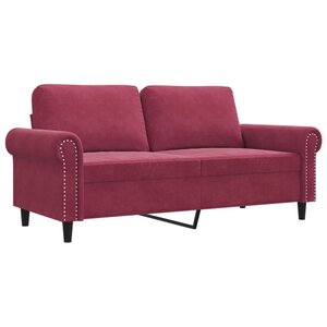 vidaXL Canapé à 2 places Rouge bordeaux 140 cm Velours