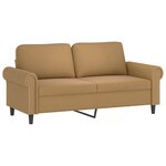 vidaXL Ensemble de canapés 3 Pièces avec coussins Marron Velours