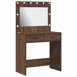 vidaXL Table de Toilette avec tiroir Chêne brun 78 5 x 41 x 135 cm