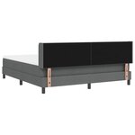 vidaXL Lit à ressorts avec matelas Gris foncé 200 x 180 cm Polyester