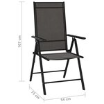 vidaXL Chaises de jardin pliables 8 Pièces Textilène Noir