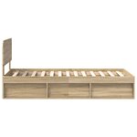 vidaXL Cadre de lit avec tête de lit Sonoma 100 x 200 cm Pin massif