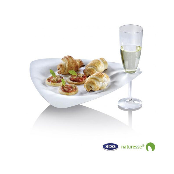 Assiette triangulaire avec porte-verre finger food 26 8x25 7 cm - lot de 200 - sdg -  - pulpe de cellulose 268x257xmm