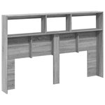 vidaXL Armoire tête de lit avec LED sonoma gris 160x17x102 cm