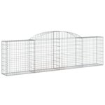 vidaXL Paniers à gabions arqués 3 Pièces 300x30x80/100 cm fer galvanisé