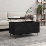 vidaXL Table basse Chêne noir 90 x 44.5 x 45 cm Bois d'ingénierie