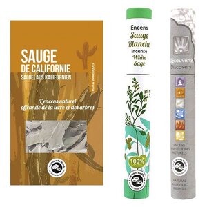 Encens sauge blanche + Sauge de Californie à brûler + encens ayurvédique