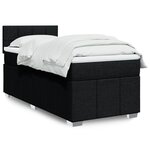 vidaXL Sommier à lattes de lit avec matelas Noir 90x200 cm Tissu