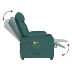vidaXL Fauteuil de massage Vert foncé Tissu