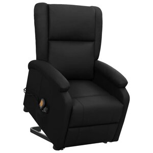 vidaXL Fauteuil de massage Noir Similicuir