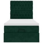 vidaXL Cadre de lit ottoman avec matelas vert foncé 100x200 cm velours