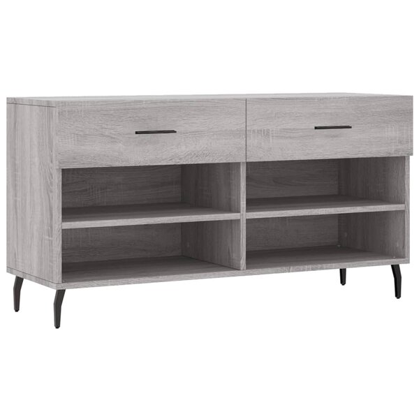 vidaXL Banc à chaussures sonoma gris 102x35x55 cm bois d'ingénierie