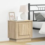 vidaXL Table de chevet avec lumières LED Chêne Sonoma 44x34 5x45 cm