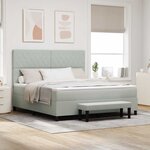 vidaXL Lit à ressorts avec matelas Gris clair 180 x 200 cm Velours
