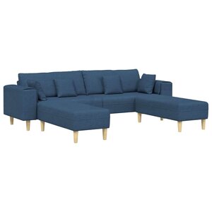 vidaXL Sofa en tissu avec coussin Bleu 208 cm tissu
