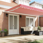 vidaXL Auvent rétractable électrique Rouge et Blanc 500 × 300 cm