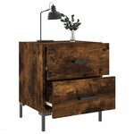 vidaXL Table de chevet chêne fumé 40x35x47 5 cm bois d’ingénierie