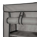 vidaXL Armoire à chaussures avec housse Gris 57x29x162 cm Tissu