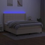 vidaXL Sommier à lattes de lit matelas et LED Crème 160x200 cm Tissu