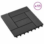 vidaXL Carreau de terrasse 11 Pièces Noir 30 x 30 cm WPC