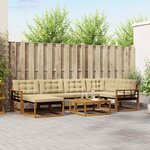 vidaXL Ensemble de canapés d'extérieur 19 Pièces Naturel et Beige