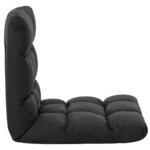 vidaXL Chaise pliable de sol Noir Microfibre