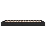 vidaXL Cadre de lit sans matelas noir 140x200 cm bois d'ingénierie