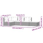 vidaXL Salon de jardin 5 Pièces avec coussins Gris Résine tressée