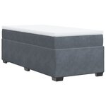 vidaXL Sommier à lattes de lit et matelas Gris foncé 90x190 cm Velours