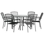 vidaXL Ensemble de chaises de jardin empilables 7 Pièces anthracite