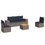 vidaXL Salon de jardin 6 Pièces avec coussins gris résine tressée