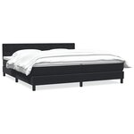 vidaXL Sommier à lattes de lit avec matelas noir 180x210 cm velours