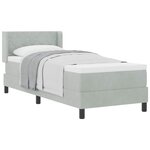 vidaXL Lit à ressorts avec matelas Gris clair 200 x 80 cm Polyester