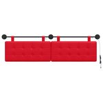 vidaXL Tête de lit suspendue Avec lumière LED Rouge Simili cuir
