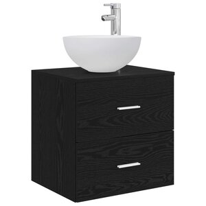 vidaXL Meuble lavabo mural Chêne noir 49 5 x 35 x 63 cm