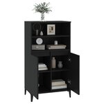 vidaXL Buffet haut Noir 60x36x110 cm Bois d'ingénierie