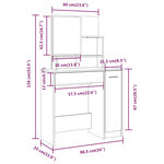 vidaXL Ensemble de coiffeuse Chêne fumé 86 5x35x136 cm