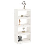 vidaXL Bibliothèque/Séparateur de pièce Blanc 60x30x135 5cm Pin massif