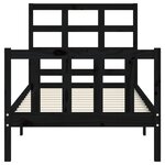 vidaXL Cadre de lit sans matelas noir bois de pin massif