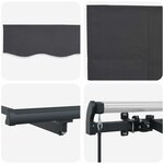 vidaXL Auvent Rétractable Anthracite 300 x 200 cm tissu