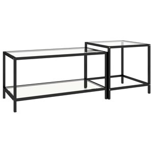 vidaXL Tables à thé 2 Pièces Verre trempé Transparent