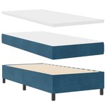 vidaXL Lit Box Spring avec Matelas Bleu Foncé Simple Velours