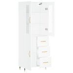 vidaXL Buffet haut Blanc 69 5x34x180 cm Bois d'ingénierie