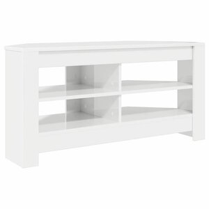 vidaXL MeubleTVd'Angle Blanc brillant 102 x 40 5 x 45 cm