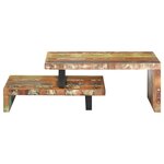 vidaXL Ensemble de table basse 2 Pièces Bois de récupération massif