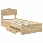 vidaXL Cadre de lit Chêne Sonoma 90 x 200 cm Bois d'ingénierie