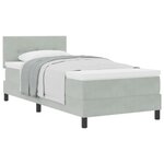 vidaXL Lit à ressorts avec matelas Gris clair 90 x 200 cm Velours