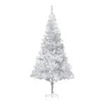 vidaXL Arbre de Noël artificiel pré-éclairé/boules argenté 210 cm PET