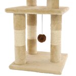 vidaXL Arbre à chat avec griffoirs en sisal 65 cm Beige
