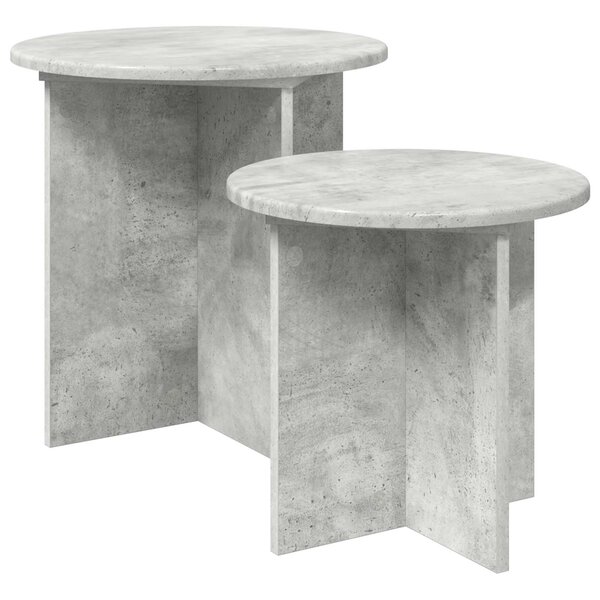 vidaXL Ensemble de tables d'appoint 2 Pièces Gris béton Bois d’ingénierie